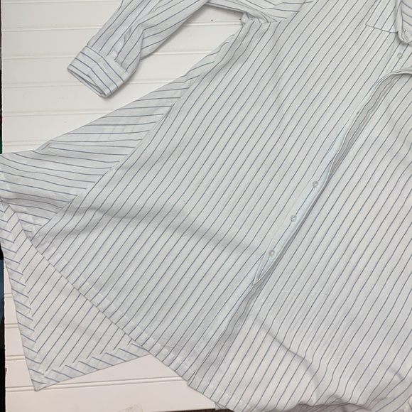 Love and Harmony white and blue striped button front tunic L - Picture 2 of 10
